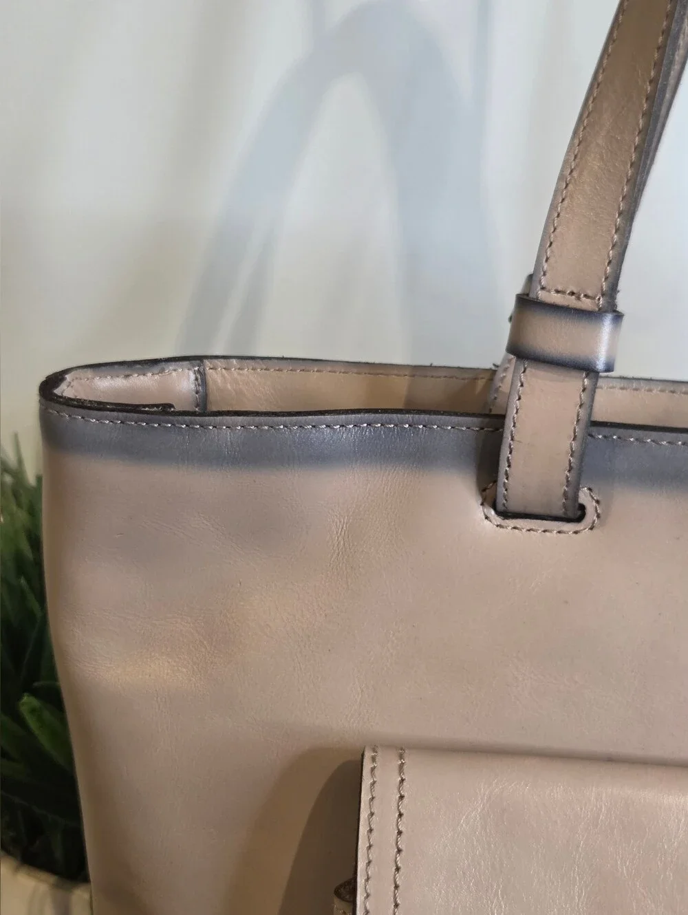 Patricia Nash Madison Leather Tote Bag Gray Stone